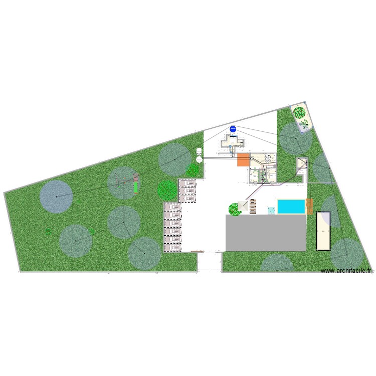 égout. Plan de 11 pièces et 169 m2