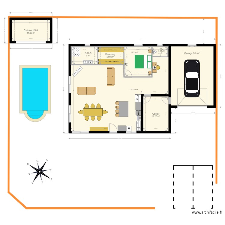 Plan maison 3 bis. Plan de 0 pièce et 0 m2