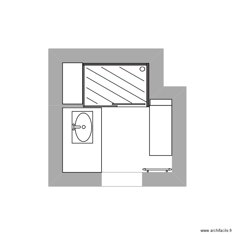 RAHMANI. Plan de 1 pièce et 4 m2