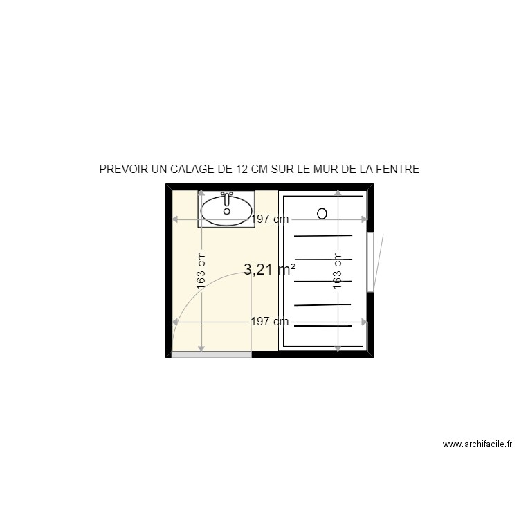 BARBET MANUELA. Plan de 1 pièce et 3 m2