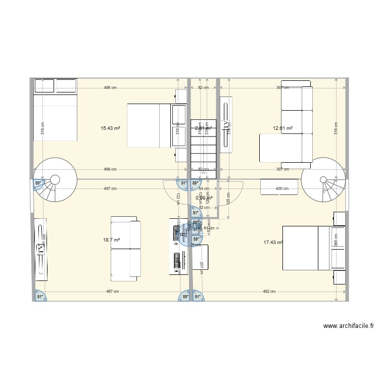 Chambre 1. Plan de 0 pièce et 0 m2