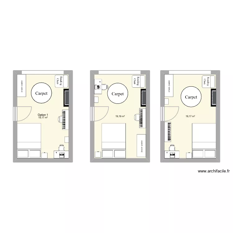 Chambre Kamperstraat. Plan de 3  et 58 m²