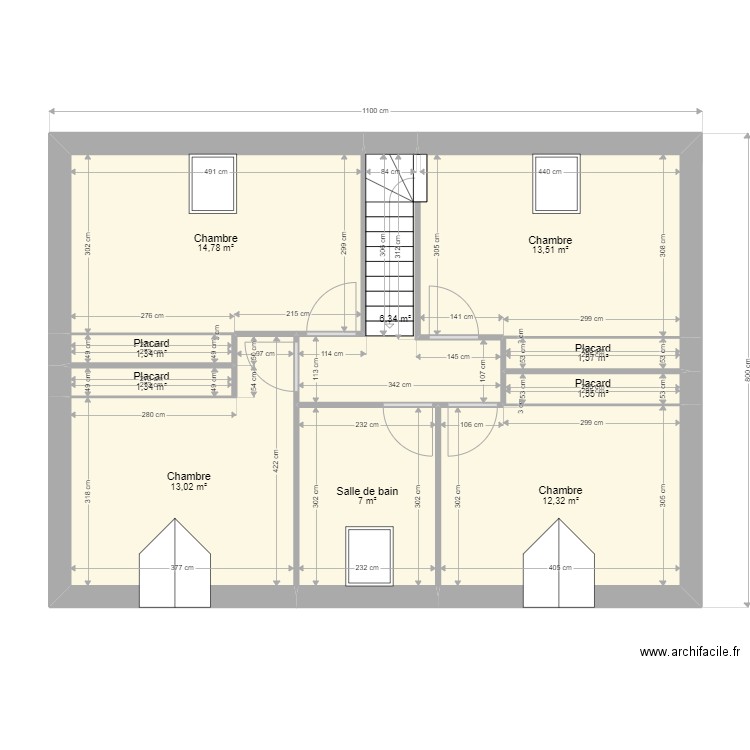 vellumylum étage fleurines. Plan de 10 pièces et 73 m2