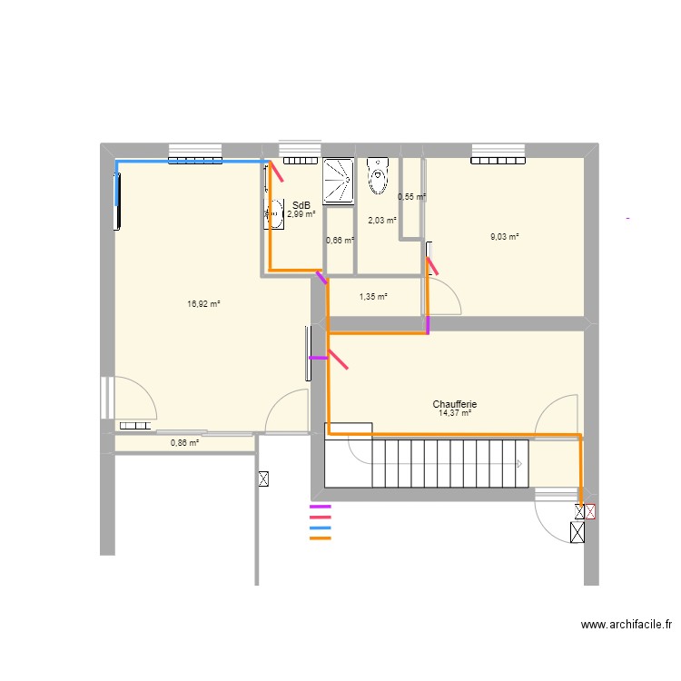 calmette. Plan de 9 pièces et 49 m2