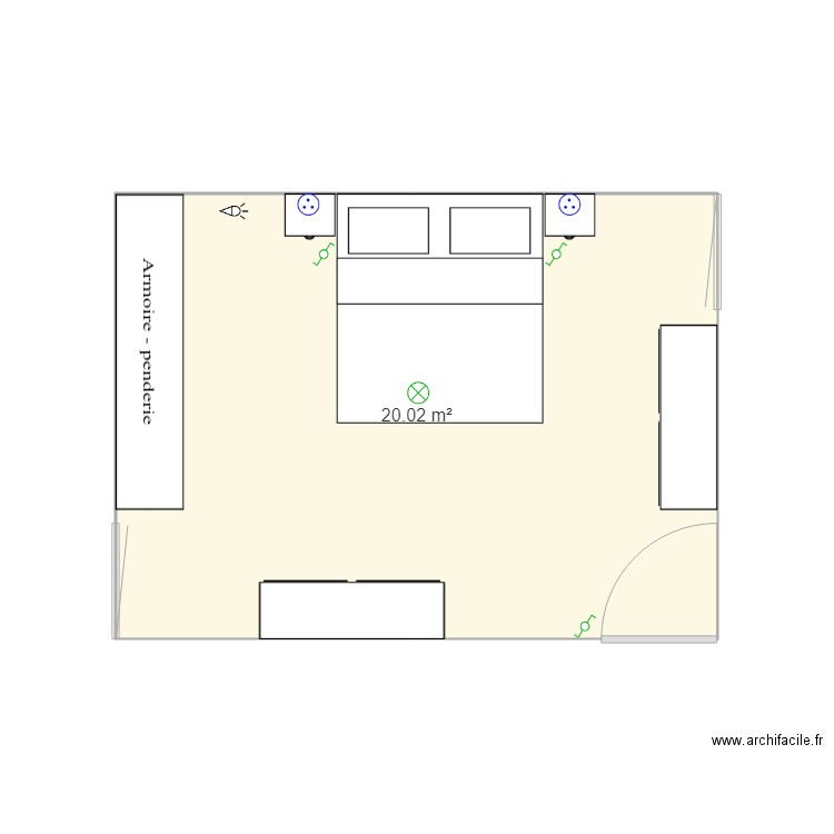 Chambre parentale. Plan de 0 pièce et 0 m2