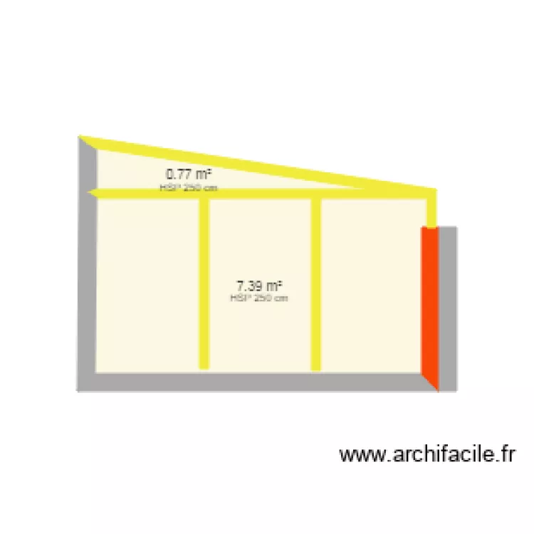 Faraco v&eacute;randa coupe devant. Plan de 