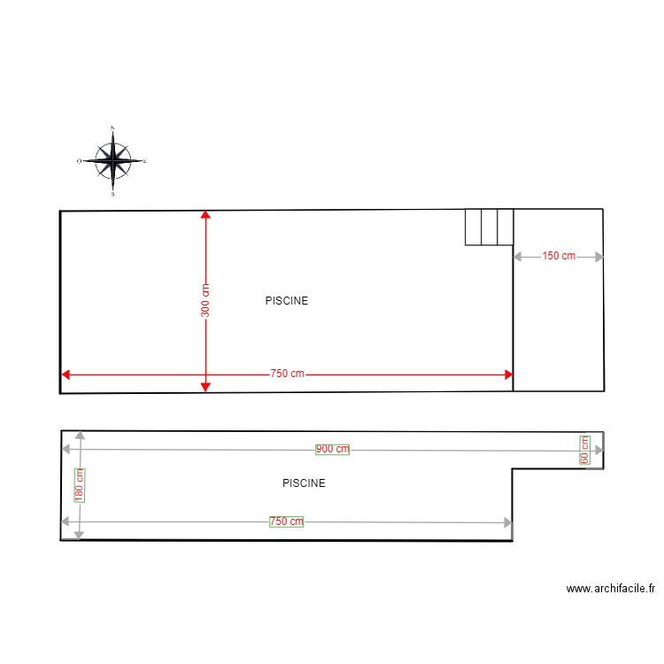 PLAN PISCINE 900X300. Plan de 0 pièce et 0 m2