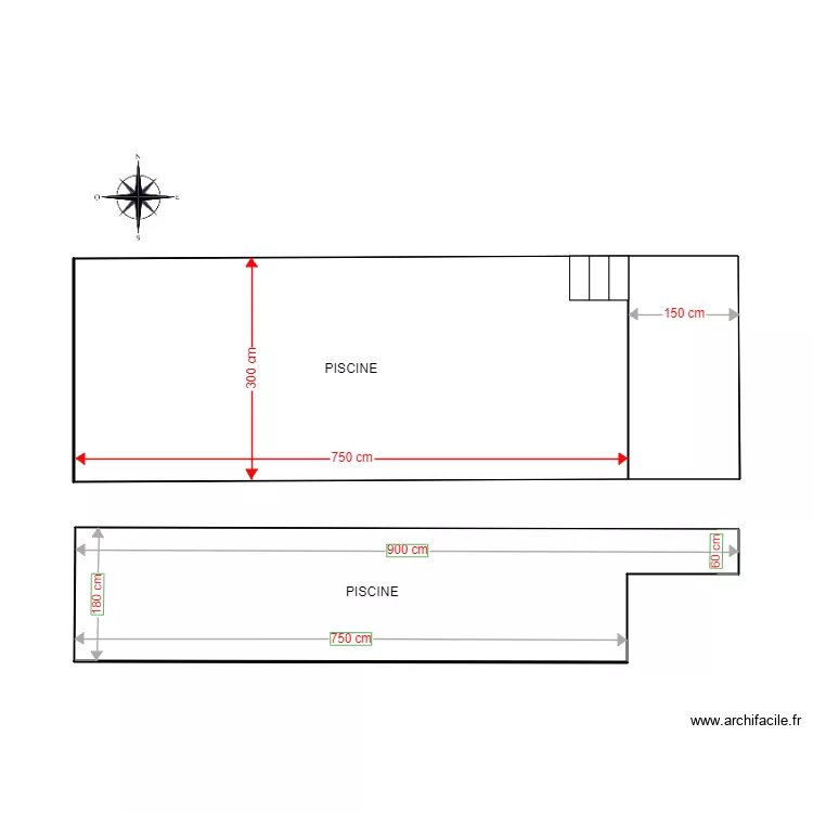 PLAN PISCINE 900X300. Plan de PLAN PISCINE 900X300. Plan de