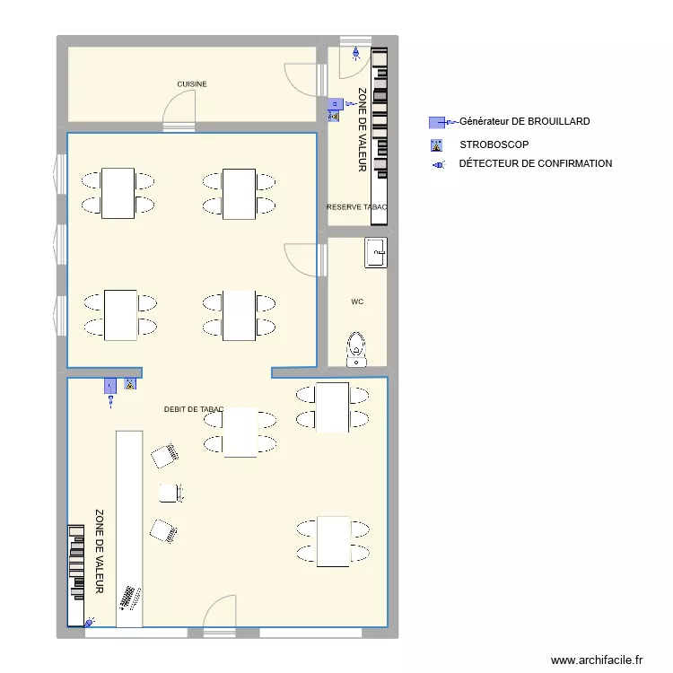 TABAC LE LIBERTY GENERATEUR DE BROUILLARD. Plan de 