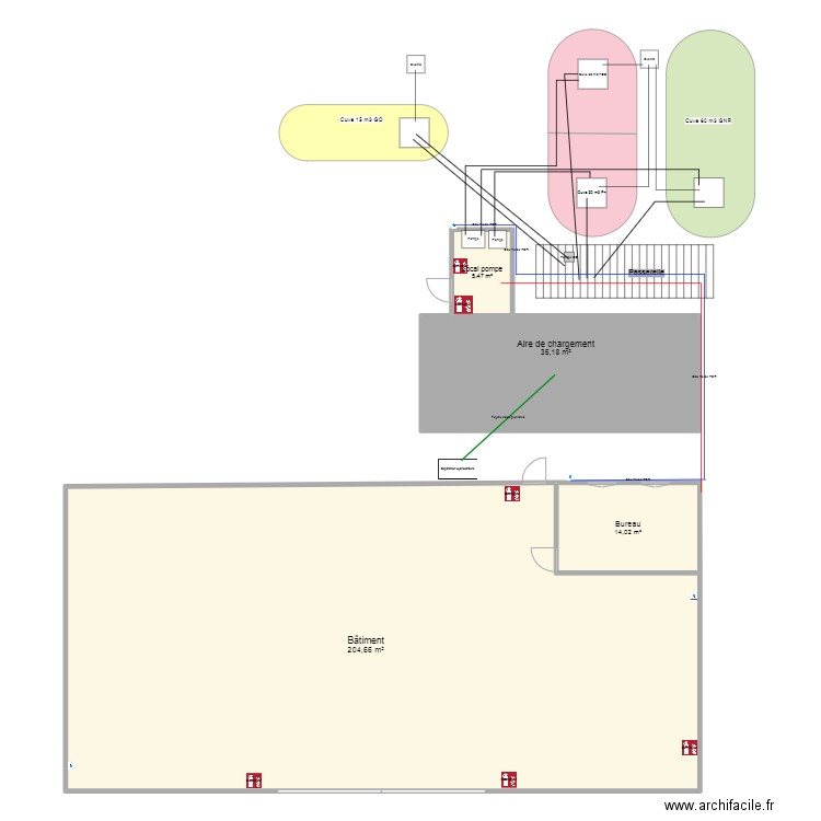 PLAN. Plan de 4 pièces et 259 m2