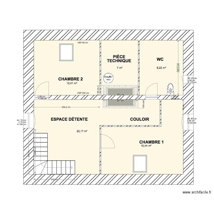 étage Préchac 2ème option. Plan de 0 pièce et 0 m2
