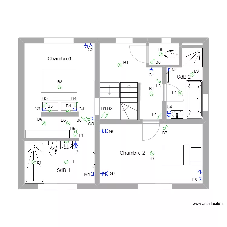sohier 1er etage. Plan de 