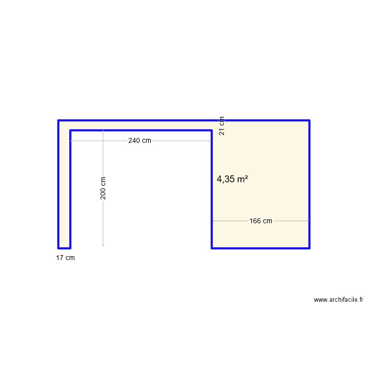 Porte sectionnelle. Plan de 1 pièce et 4 m2