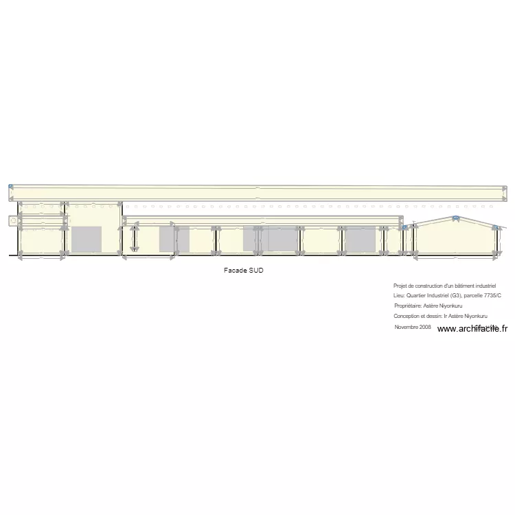 facade SUD. Plan de facade SUD. Plan de