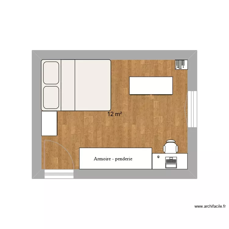 CHB. Plan de 1 Pièce et 12 m² CHB. Plan de 1 Pièce et 12 m²