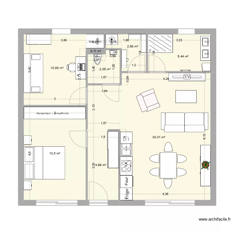 Projet plain pied. Plan de 