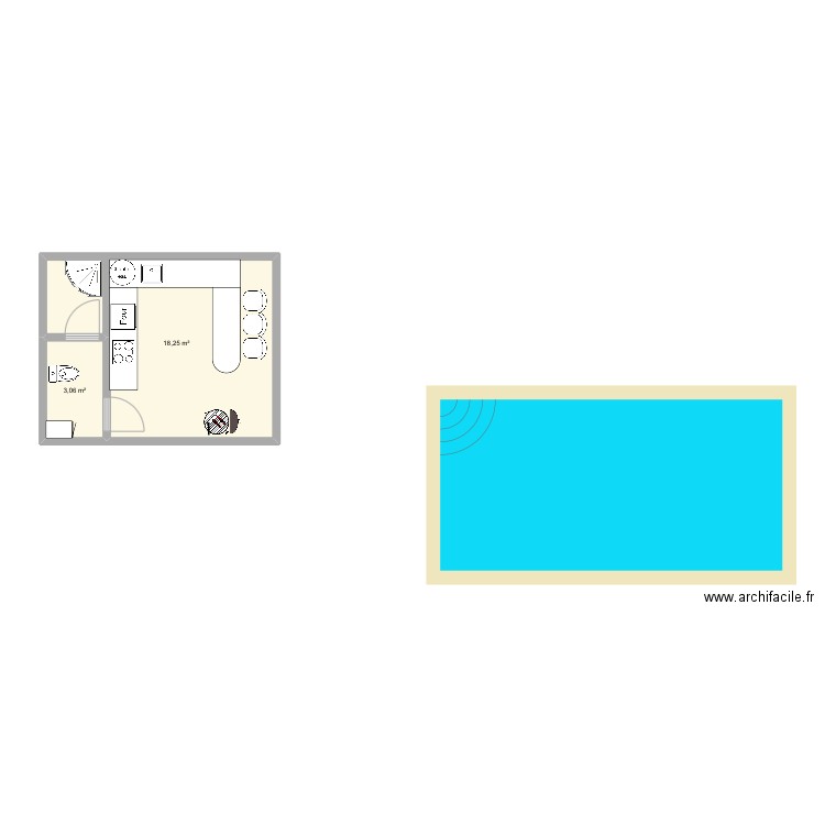 projet pool house. Plan de 0 pièce et 0 m2