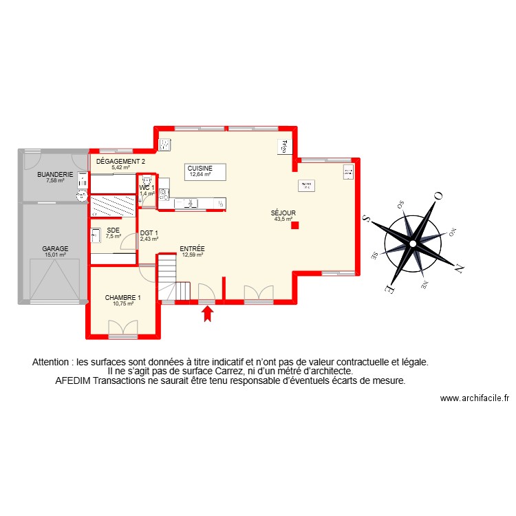 BI 26889-. Plan de 24 pièces et 237 m2