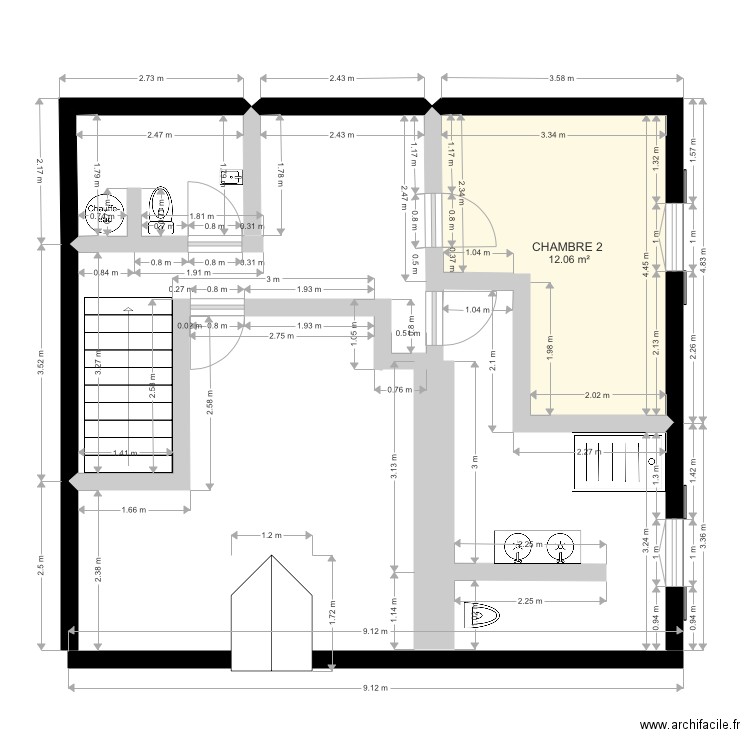 Aménagement combles 2 . Plan de 0 pièce et 0 m2