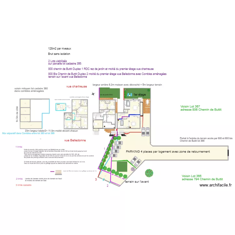 MAISON st ismier PLANS travaux 7 mars 2019 ok &agrave; valider bornage sans vis &agrave; vis 5. Plan de 