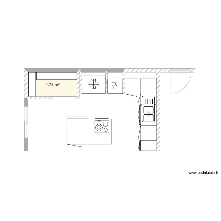 Projet 1  Cuisine 15m2. Plan de 0 pièce et 0 m2