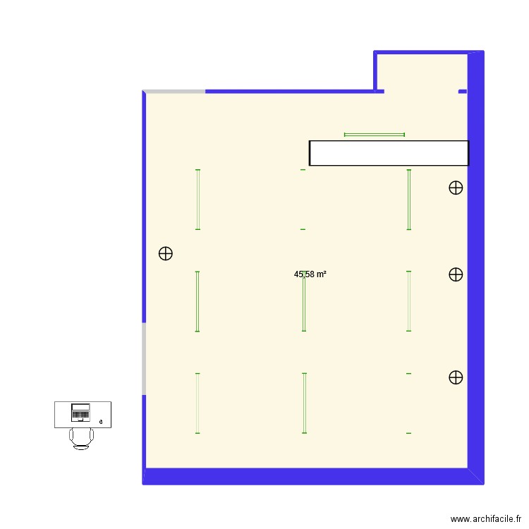 Atelier VB 4. Plan de 1 pièce et 46 m2