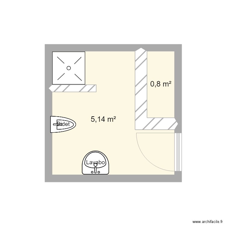 DENNAI SDE AV TX. Plan de 2 pièces et 6 m2