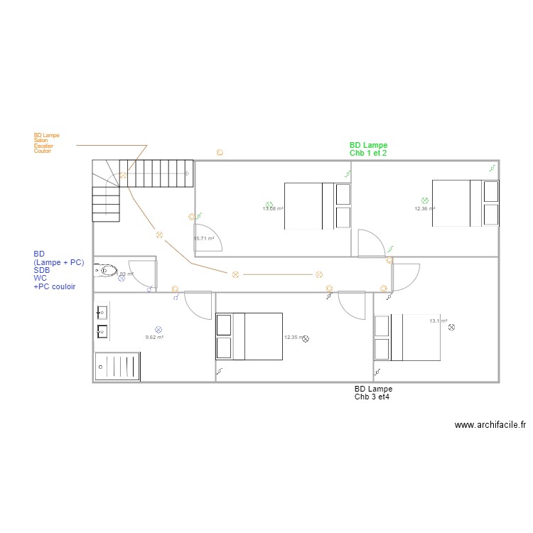 fredy 3 etage Lampes. Plan de 0 pièce et 0 m2