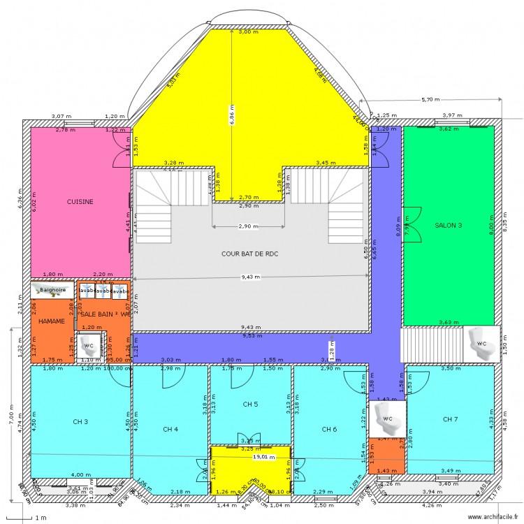 1 etage hassi mamache. Plan de 0 pièce et 0 m2