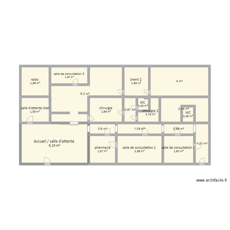 clinique . Plan de 0 pièce et 0 m2