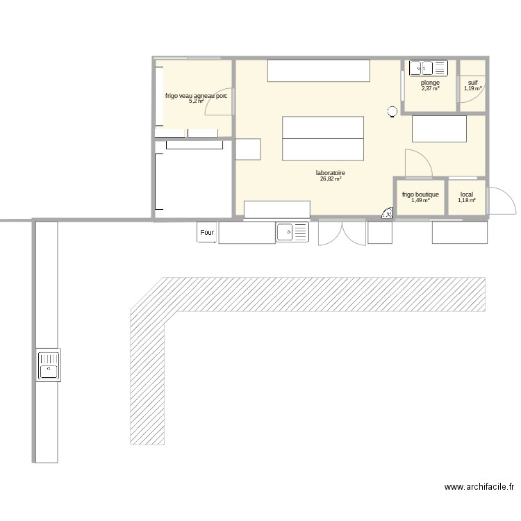 boucherie dossier. Plan de 0 pièce et 0 m2