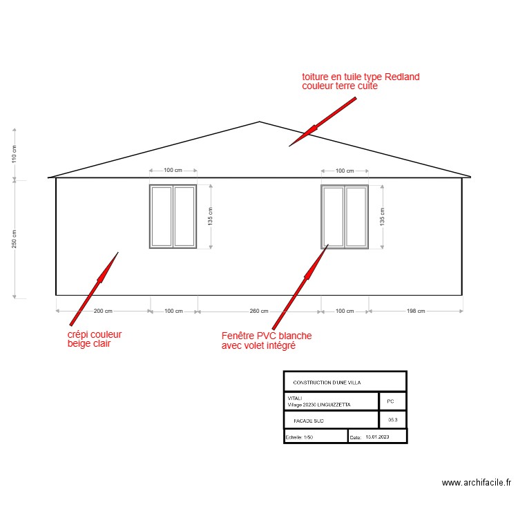 fred facade sud 2023. Plan de 0 pièce et 0 m2