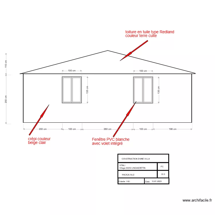 fred facade sud 2023. Plan de fred facade sud 2023. Plan de