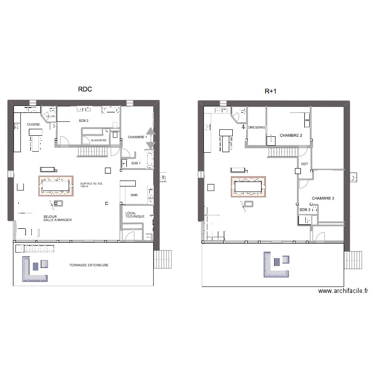 APD COUBERIEU. Plan de 6 pièces et 3 m2