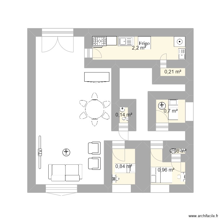 1 casa v. Plan de 7 pièces et 5 m2