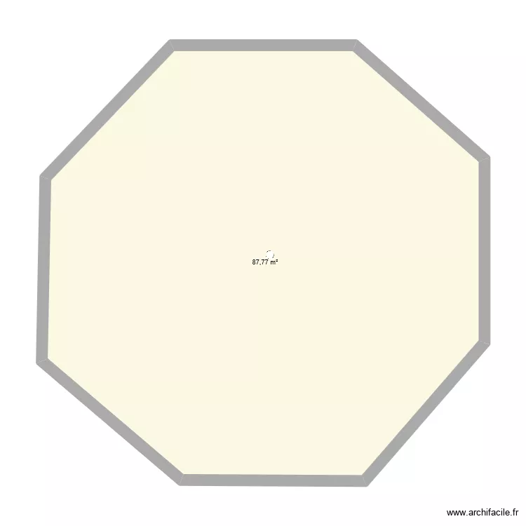 base octogonale c&ocirc;t&eacute; 4,3. Plan de 