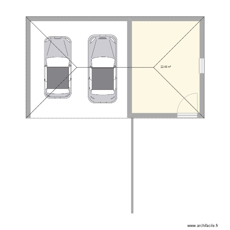 GARAGE 3. Plan de 1 pièce et 22 m2