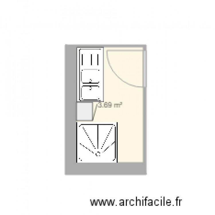 sdb secco avant. Plan de 0 pièce et 0 m2