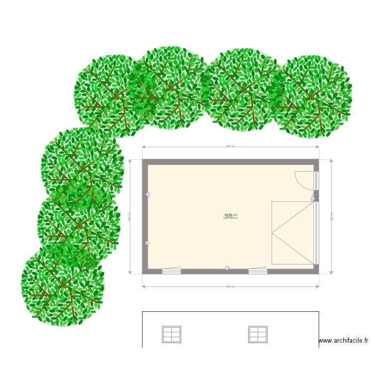 harel facade sud. Plan de 0 pièce et 0 m2