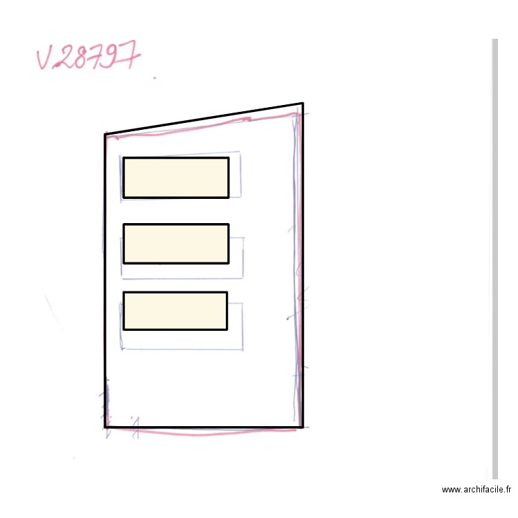 28797 croquis . Plan de 3 pièces et 29 m2