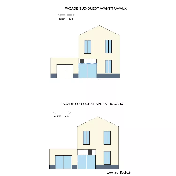 FACADE APRES. Plan de 