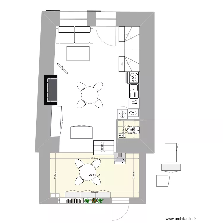 rdc pendant travaux cuisine. Plan de rdc pendant travaux cuisine. Plan de