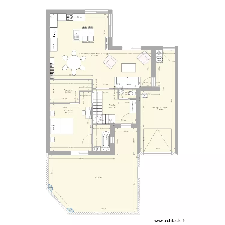 RDC CUISINE INVERSE. Plan de 