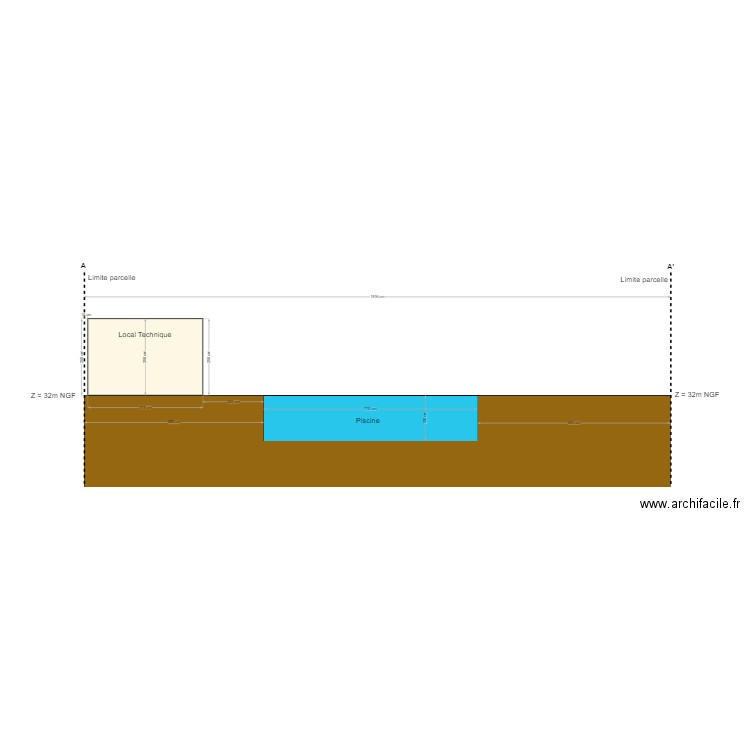 Coupe A. Plan de 0 pièce et 0 m2