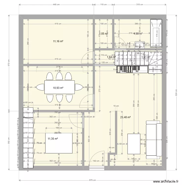 Maison rdc. Plan de 