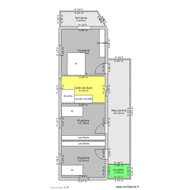 maison Brac etage version 2. Plan de 