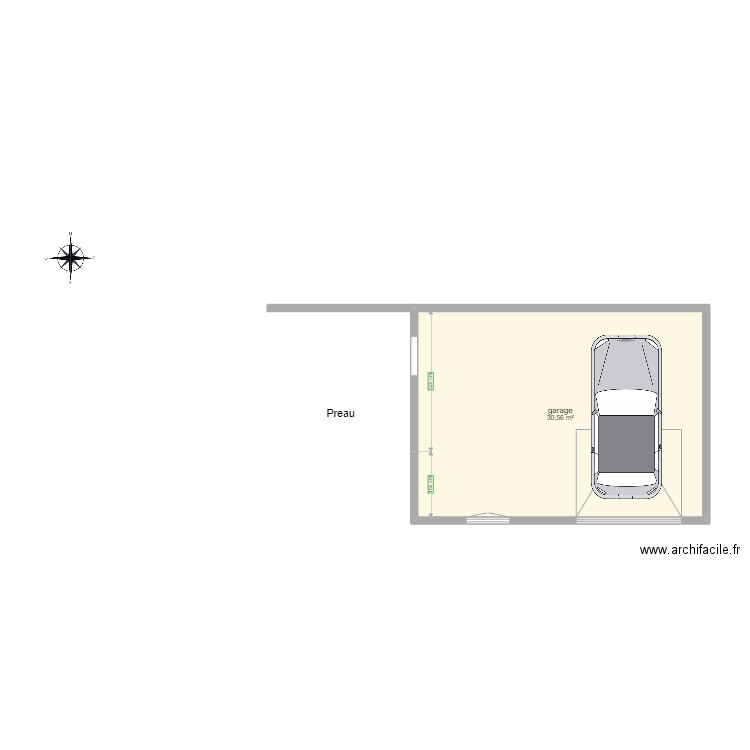 plan garage VUE DESSUS. Plan de 1 pièce et 31 m2