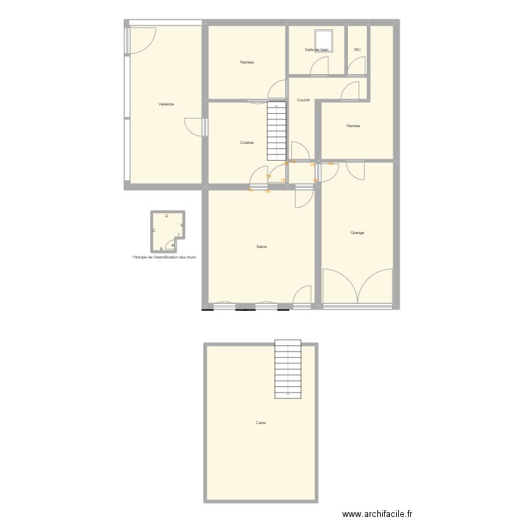 Croquis VOUAUX . Plan de 12 pièces et 154 m2