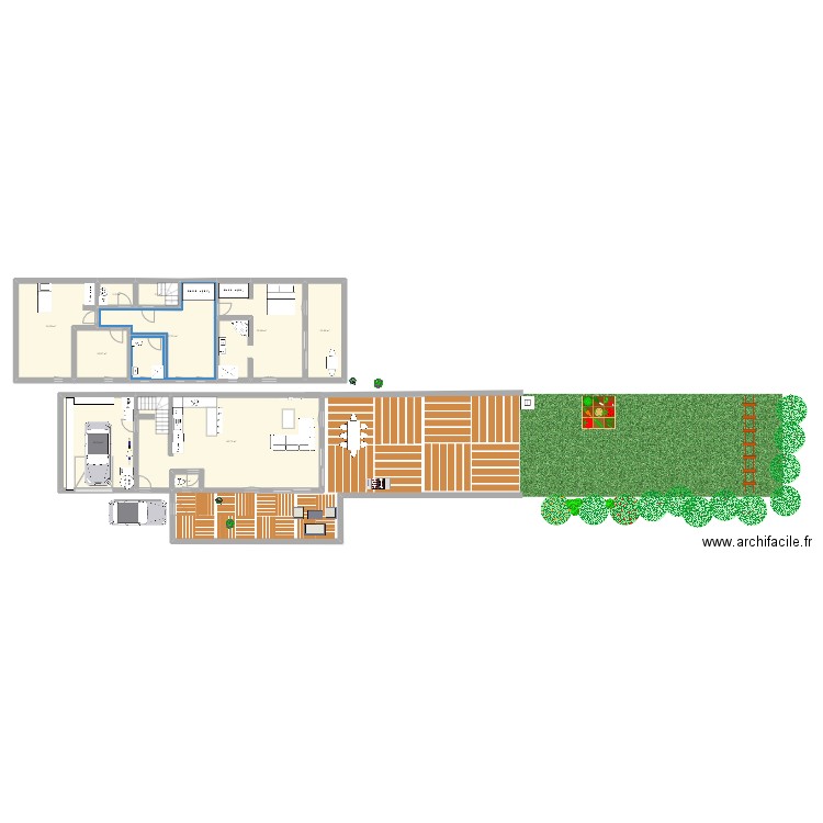 Maison Boresse. Plan de 10 pièces et 204 m2