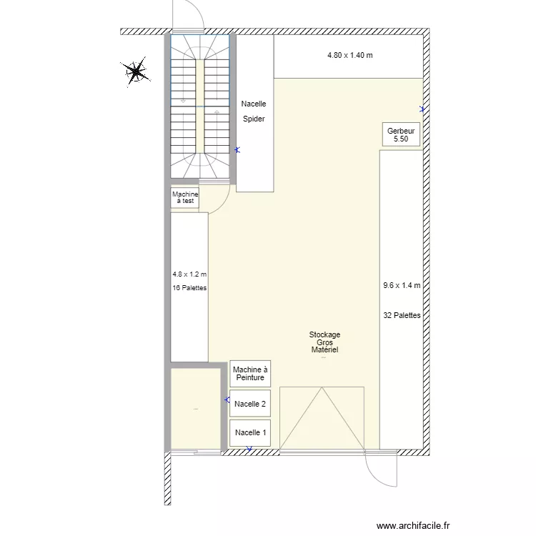 Stockage Gros Mat&eacute;riel. Plan de 